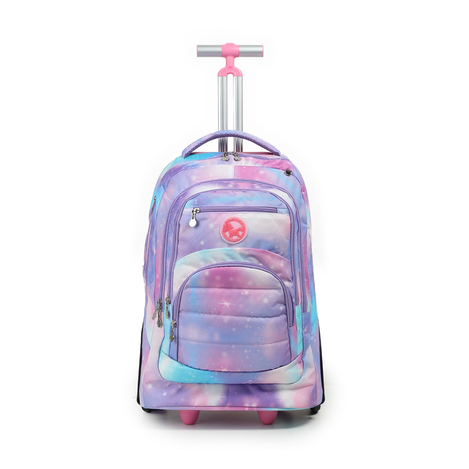 Colorland 19 in Large Wheeled Trolly School Backpack layers lunch