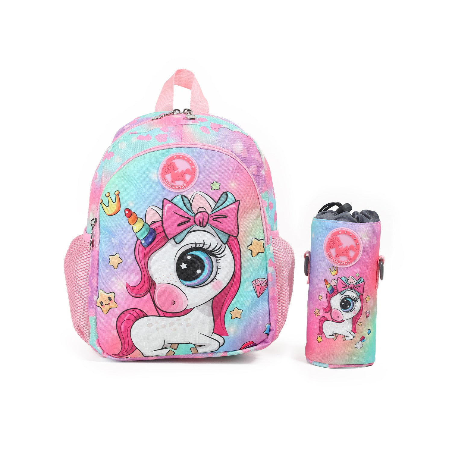 Colorland School MagicMates Backpack for (Nursery & Early Primary) (12 inches backpack + water Bottle case)（CLD-SHBG08）