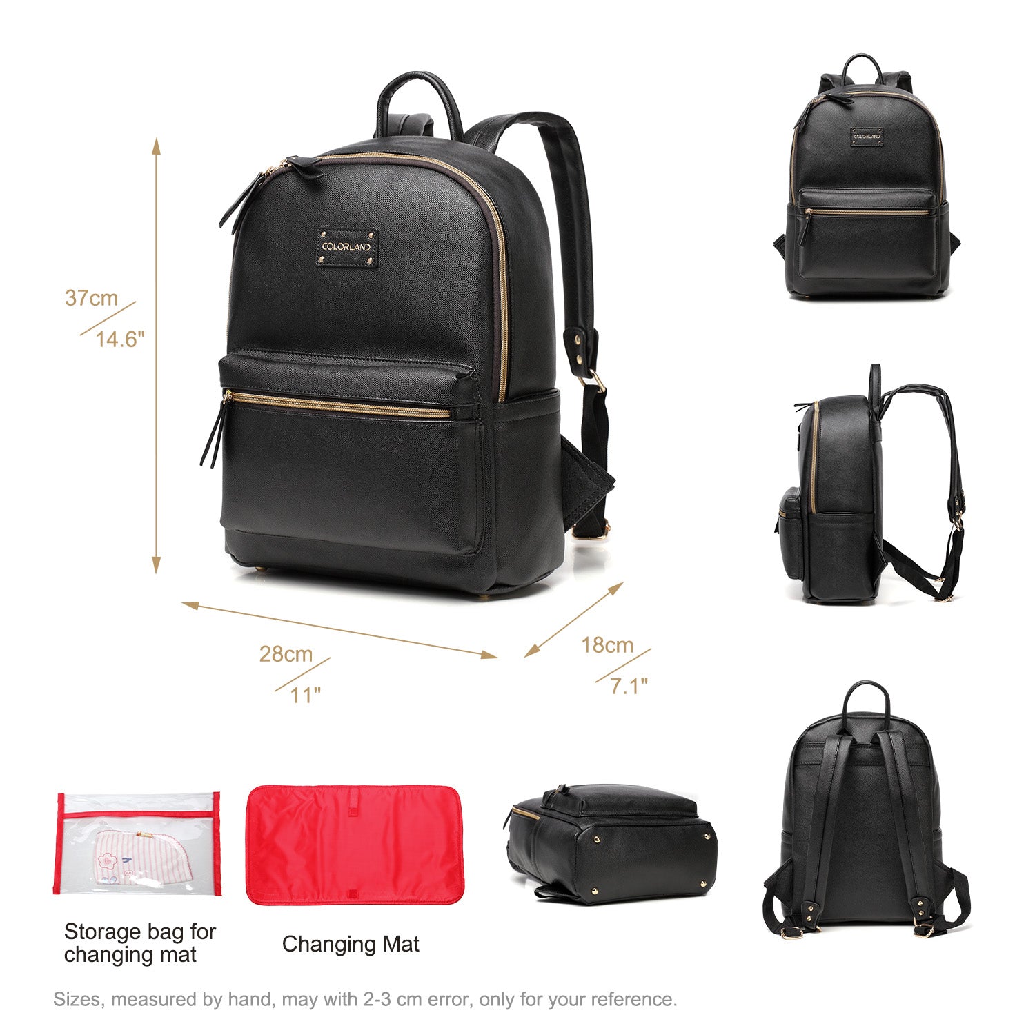 Ariana Faux Leather Diaper Backpack (CLD-BP123)