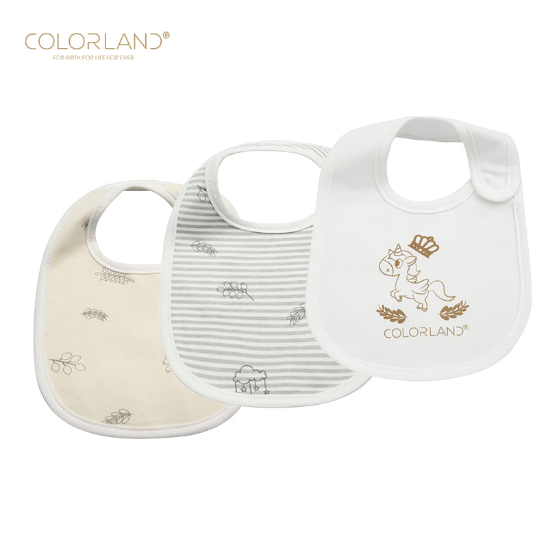 3-pack Baby feeding Bibs Colorland Unisex Pattern