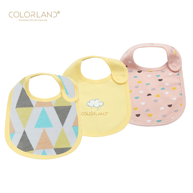 3-pack Baby Girls Feeding Bibs Colorland Chloe