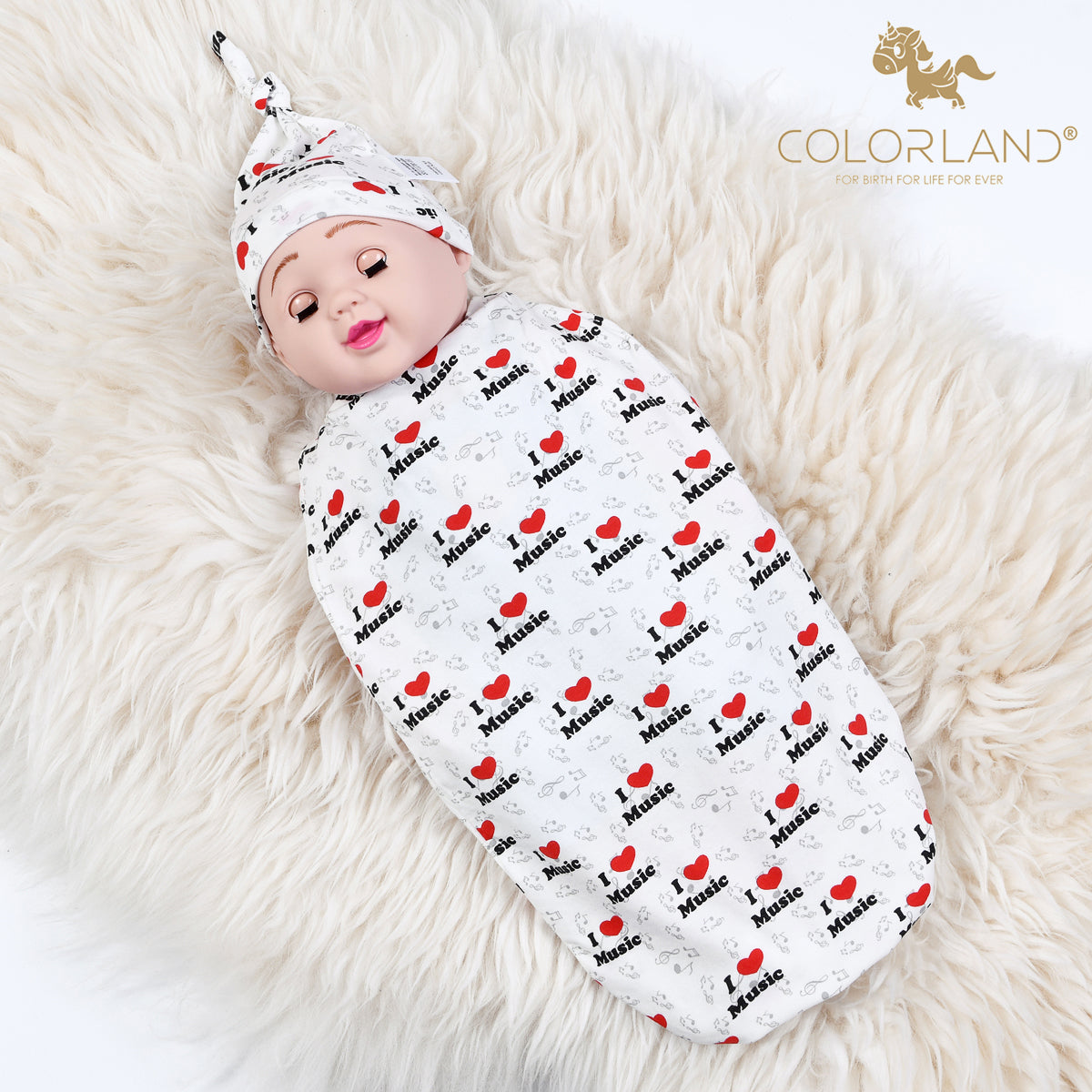 Colorland Newborn Baby Woombie Snug Swaddle Sock vs Hat or Hairband Set